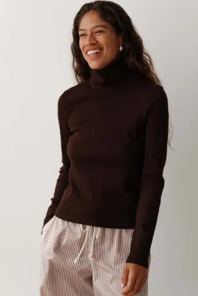 The Rib Turtleneck - Espresso