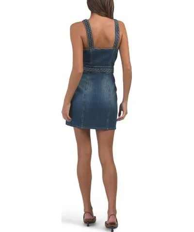 Tj Maxx Mack Denim Mini Dress With Braided Straps And Belt For Women