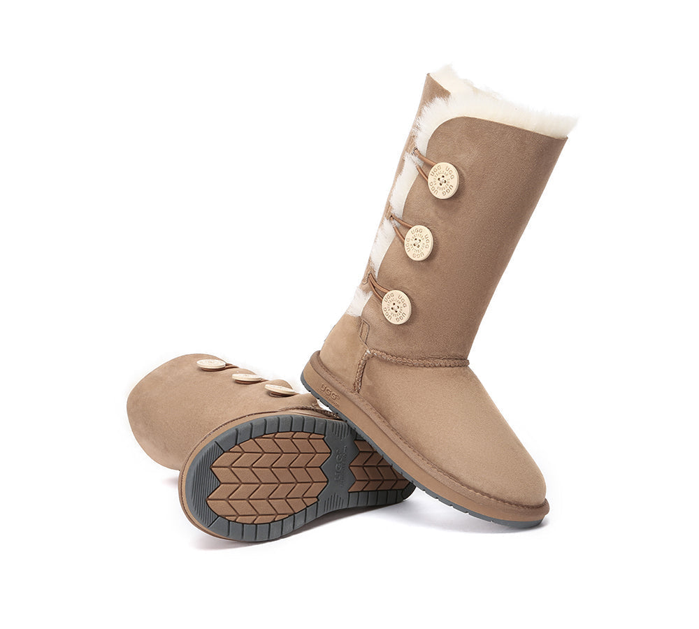 UGG Australian Shepherd Australian Premium Double Face Sheepskin Tall Triple Button Water Resistant Boots