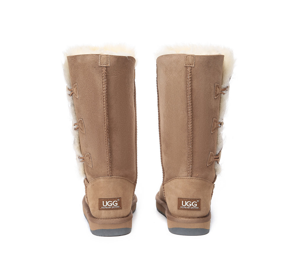 UGG Australian Shepherd Australian Premium Double Face Sheepskin Tall Triple Button Water Resistant Boots