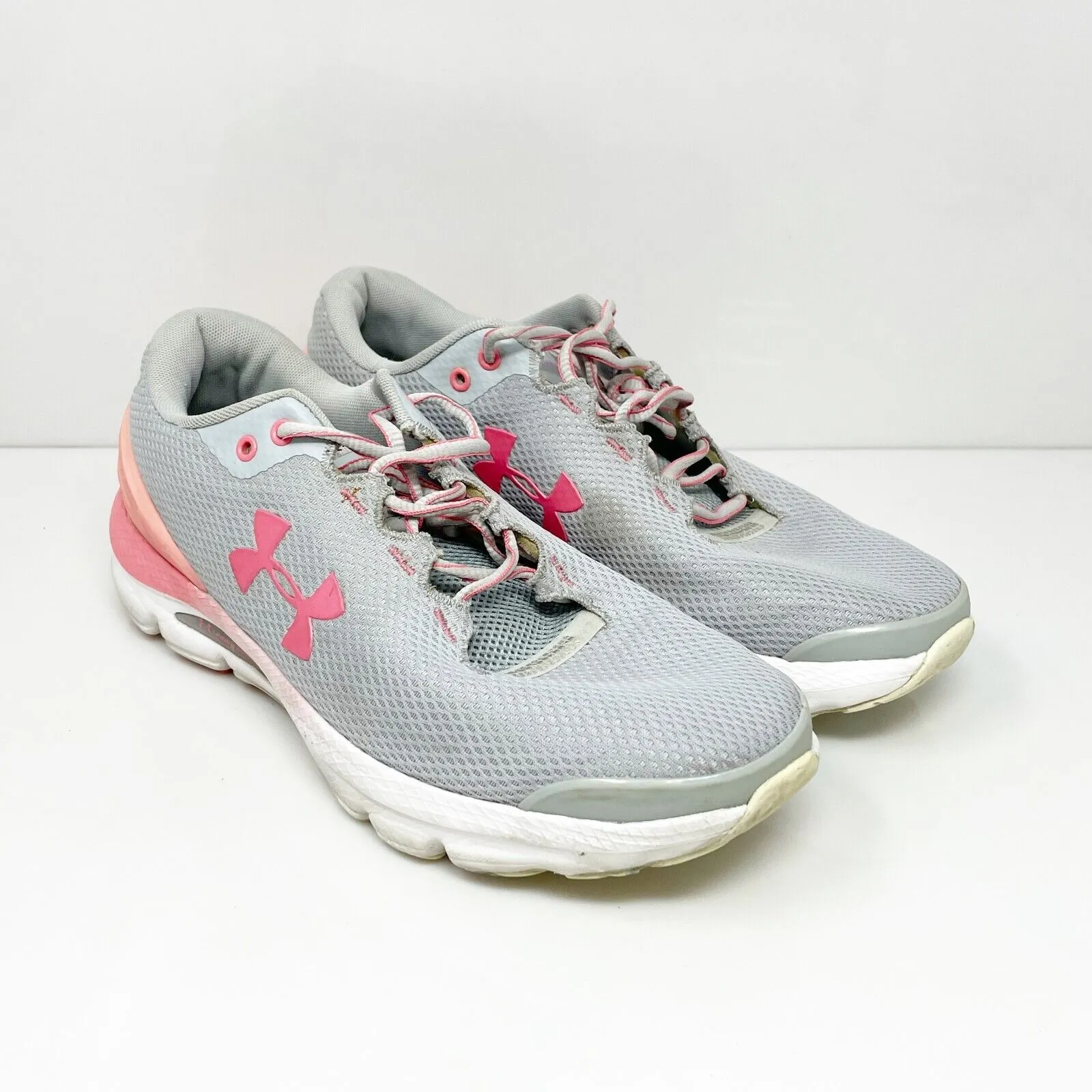 Under Armour Womens Charged Gemini 3023277-104 Gray Running Shoes Sneakers Sz 10