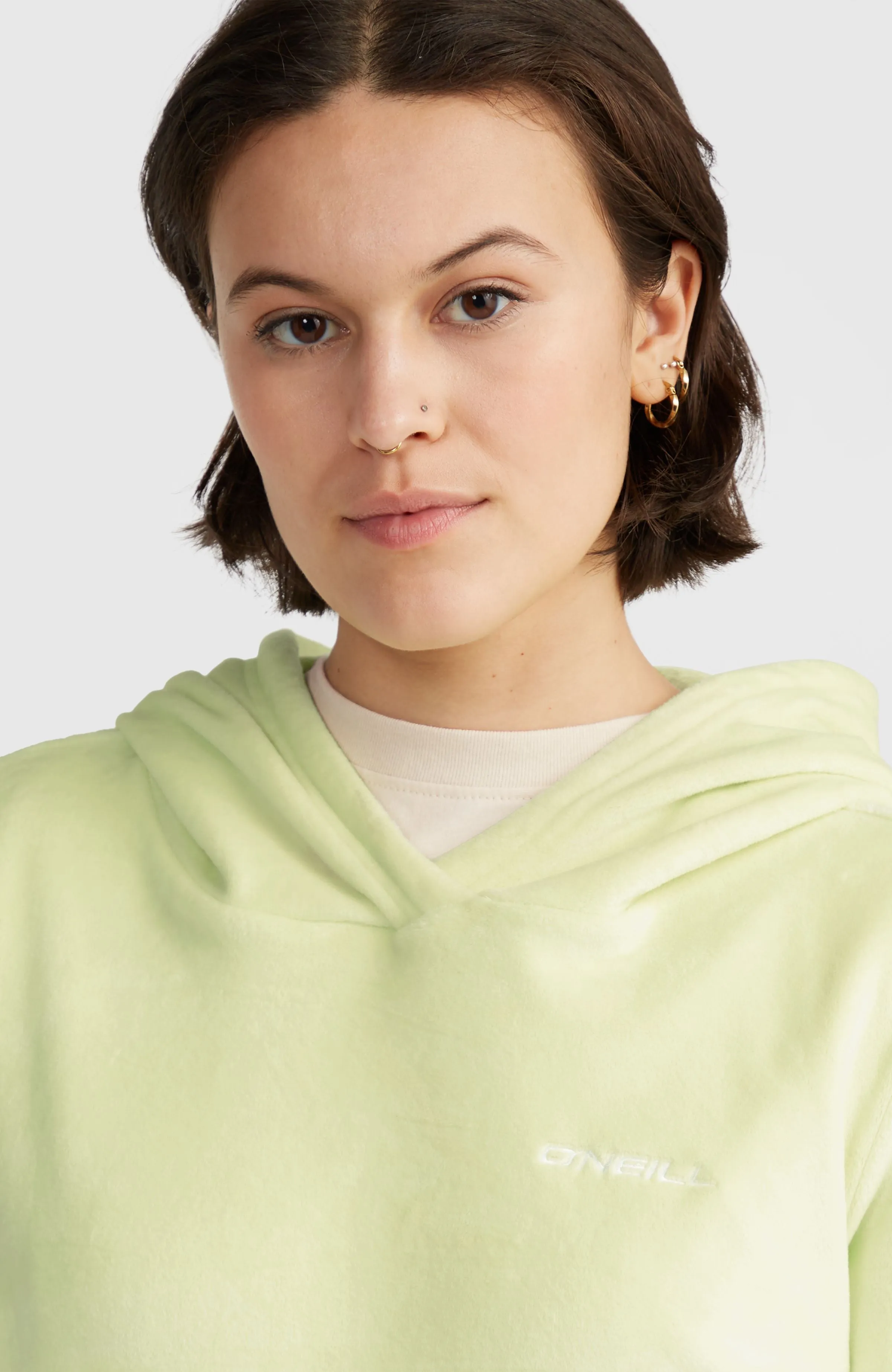 Velour Hoodie Fleece | Lime Wash