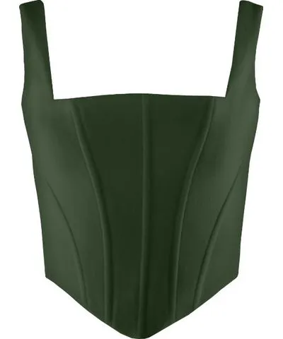 Vestiaire D'un Oiseau Libre Women's Green Kaki Cashmere Corset