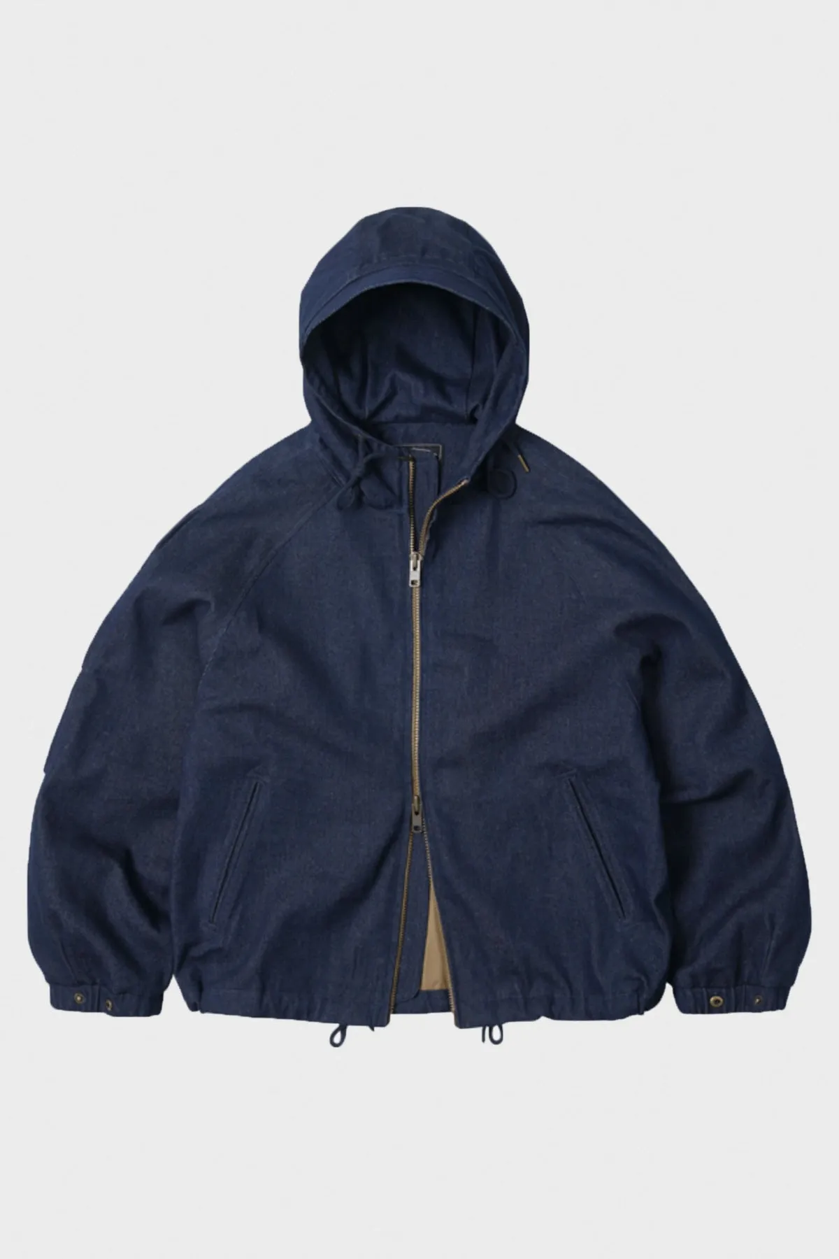 Washed Denim Hooded Parka - Indigo