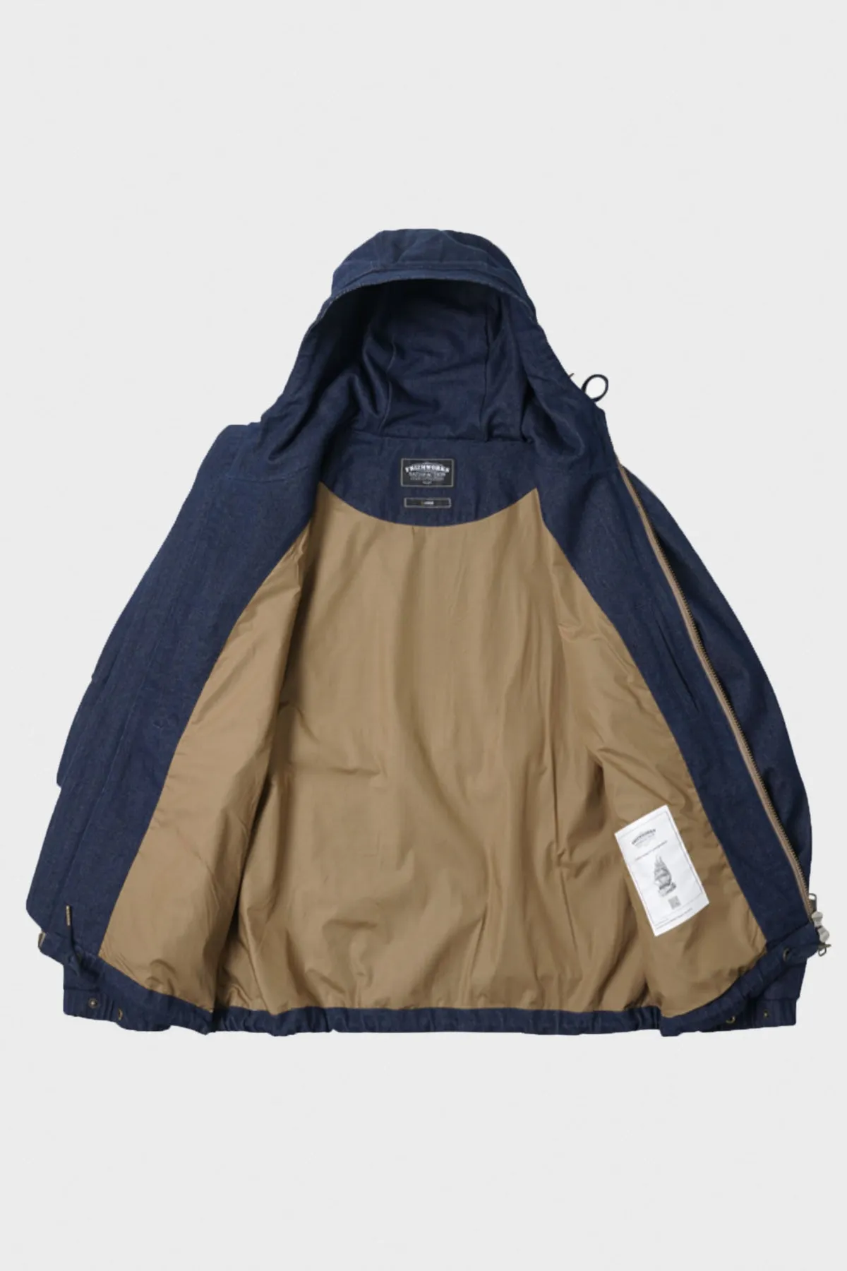 Washed Denim Hooded Parka - Indigo