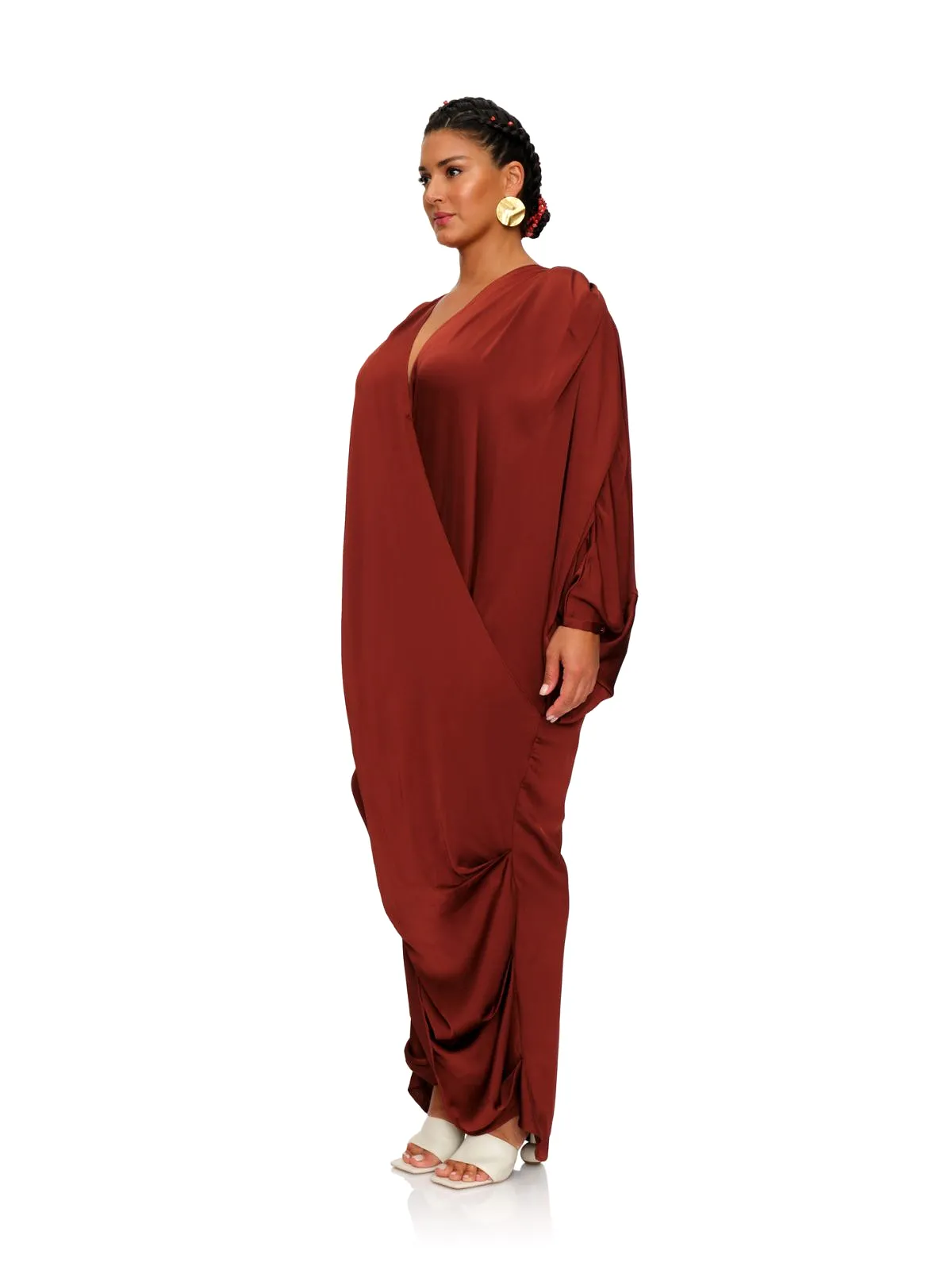 Wine Tibara Kaftan Dress