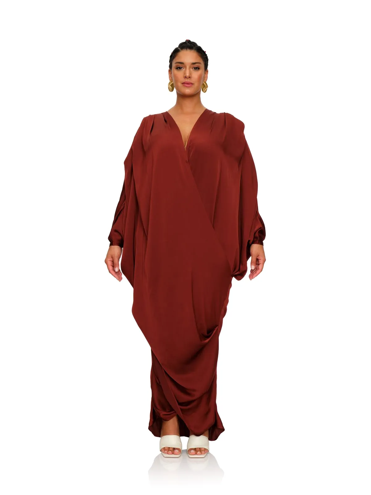 Wine Tibara Kaftan Dress