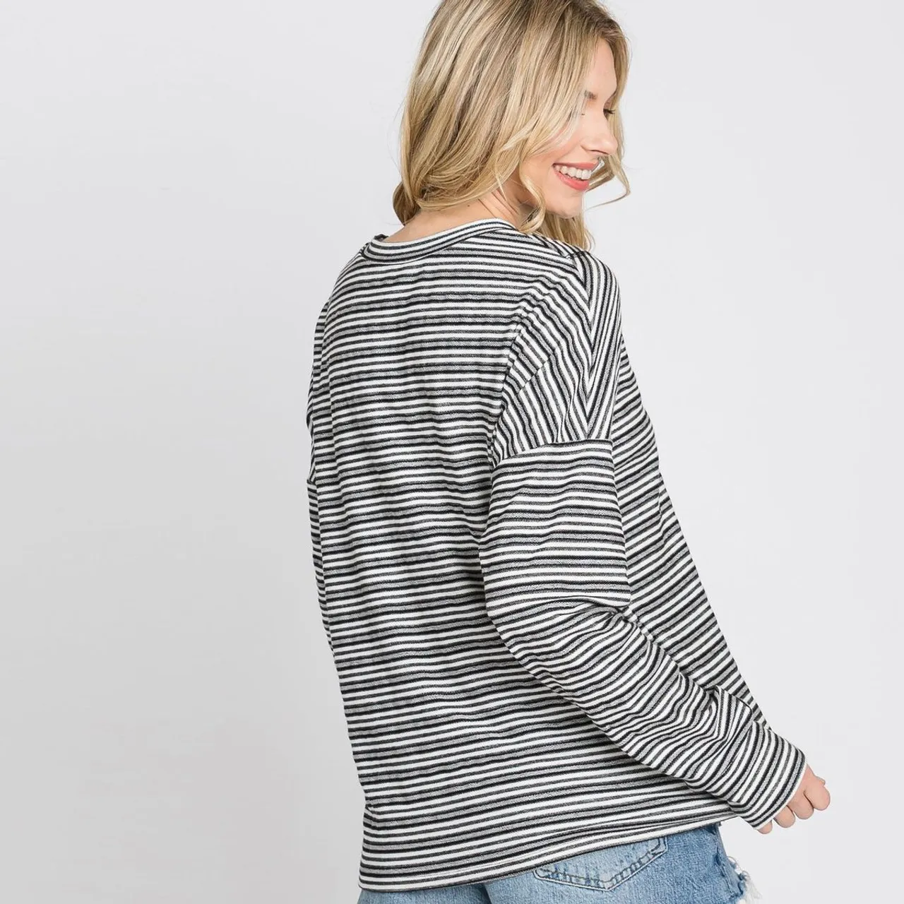 Women's Inside-Out-Stitch Stripe Sweater