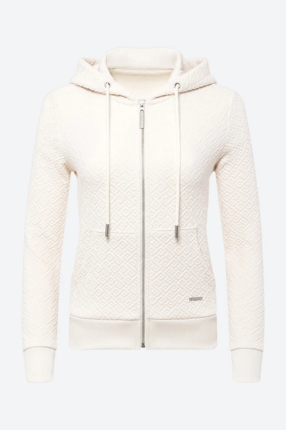 Women's Alsina Gaucho Pattern Zip Hoodie in Cream