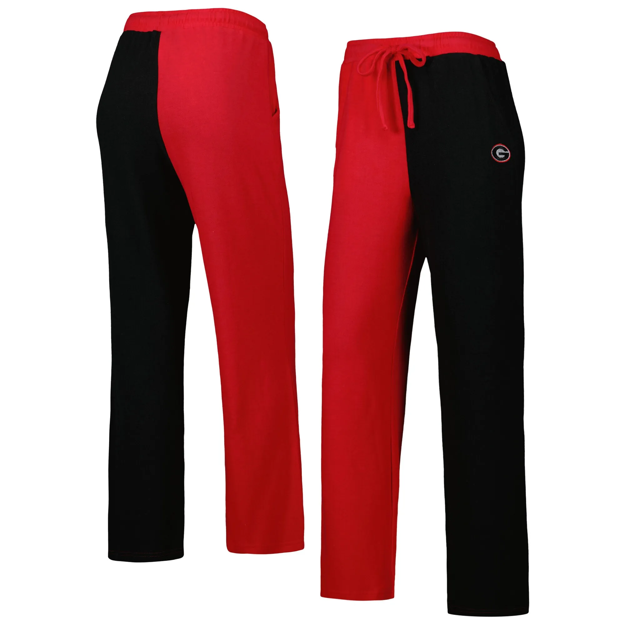 Women's ZooZatz Red/Black Georgia Bulldogs Colorblock Cozy Tri-Blend Lounge Pants