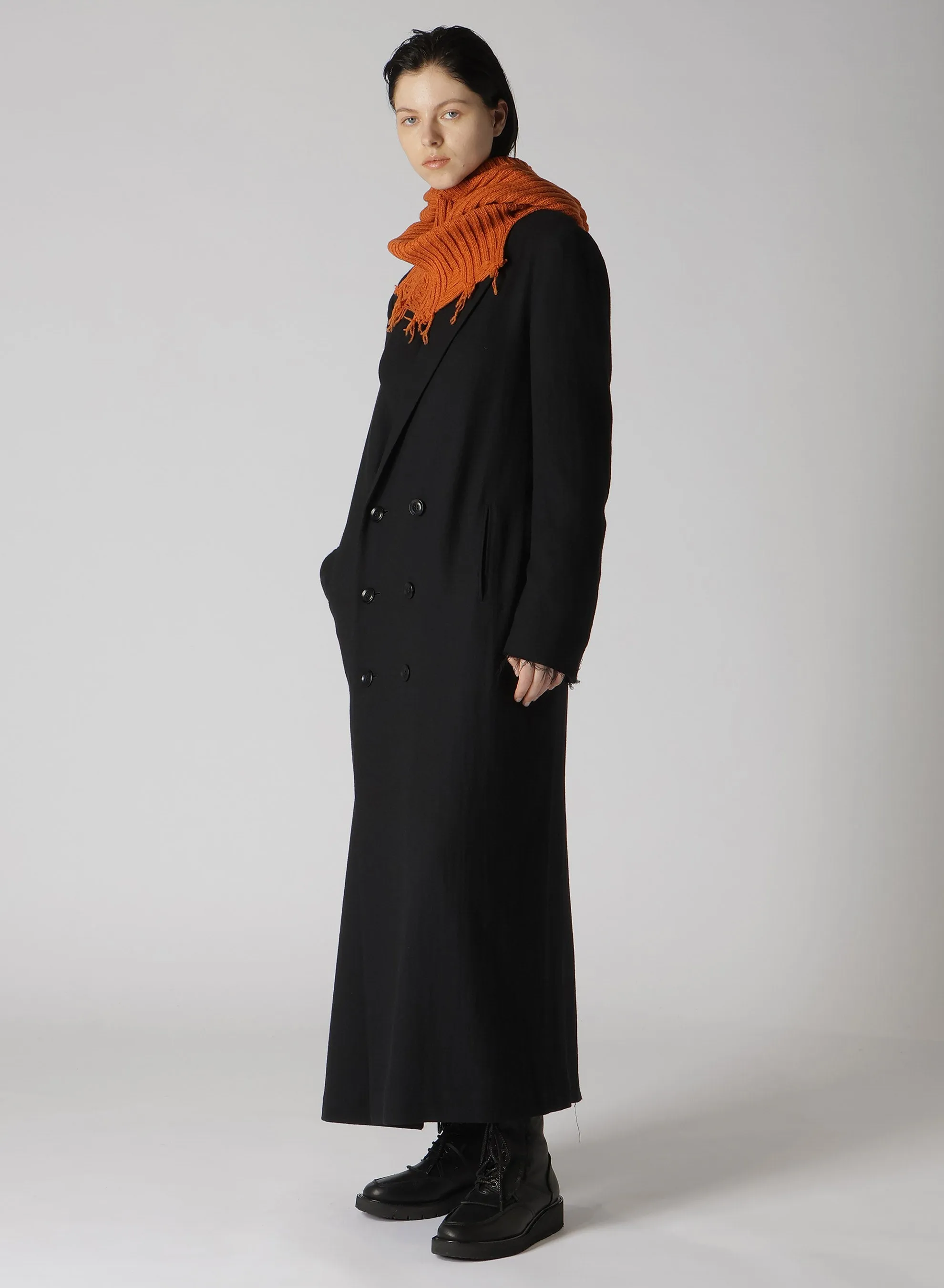 WOOL VIYELLA W FRONT LONG COAT