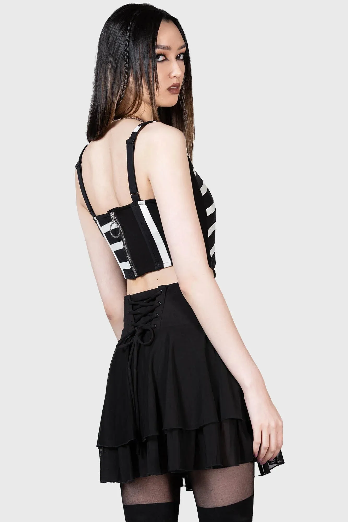 Zoyas Terror Corset Top-blk/wht